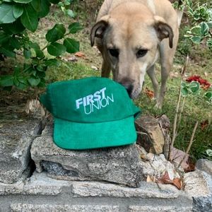 Vintage corduroy First Union Bank SnapBack